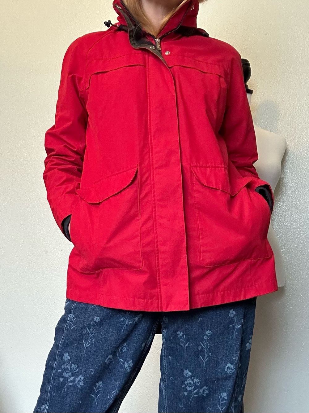 Pendleton Red Hooded Trench Coat L